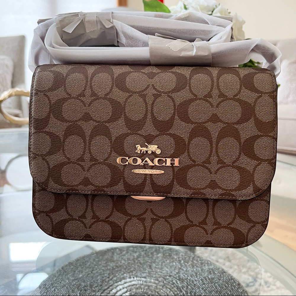 Coach Brynn Flap Crossbody In Signature Canvas Bag - Picture 4 of 12